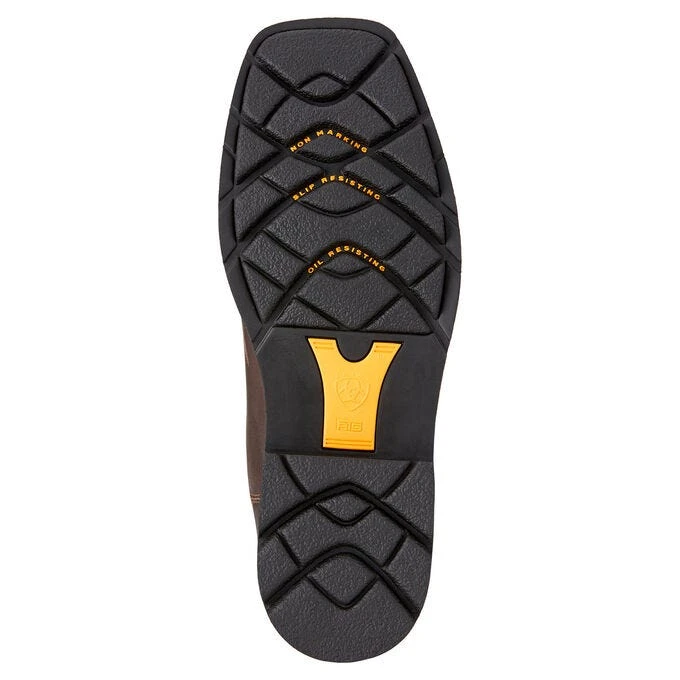 Ariat Boots: Men's 10017434 Brown Green Sierra Wide 10" Steel Toe Slip Resistant Pull On Work Boots - Image 2