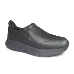 Genuine Grip Shoes: Men's 1401 Black Composite Toe SR Comfort Slip On Work Shoe