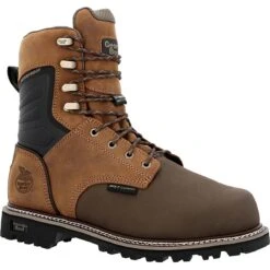 Georgia Boots: Men's GB00643 Brown Composite Toe Brute Met Guard Waterproof Work Boot