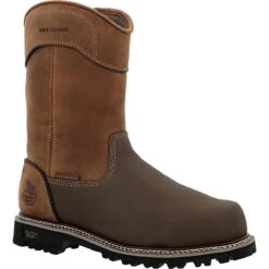 Georgia Boots: Men's GB00644 Brown Composite Toe Brute Met Guard Waterproof Pull On Work Boot