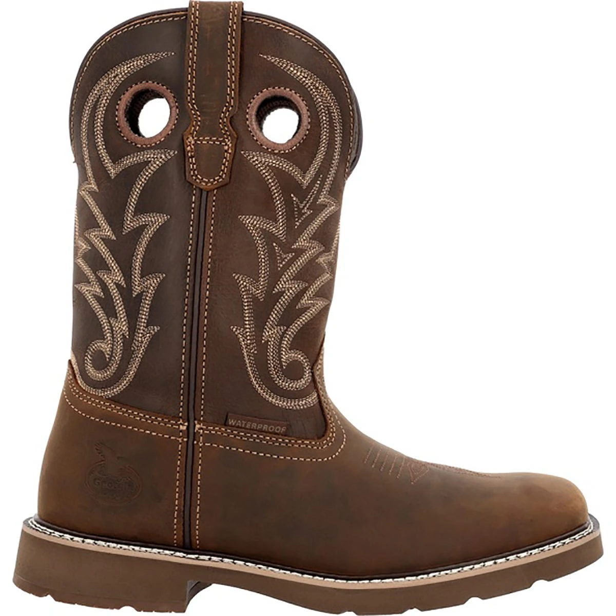Georgia Boots: Men's GB00692 Brown Steel Toe Core 37 Western 11" Waterproof Pull On Work Boot - Image 2