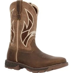 Georgia Boots: GB00703 Brown Tan Soft Toe Carbo-Tec FLX Pull On With InsulKul Work Boot