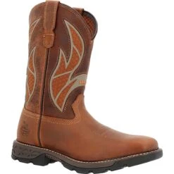 Georgia Boots: Men's GB00702 Brown Soft Toe Carbo-Tec FLX Pull On With InsulKul Work Boot