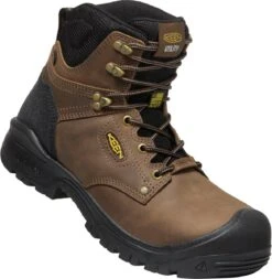Keen Utility Boots: Men's 1026487 Dark Earth Black Carbon Toe 6" Waterproof Independence Boot
