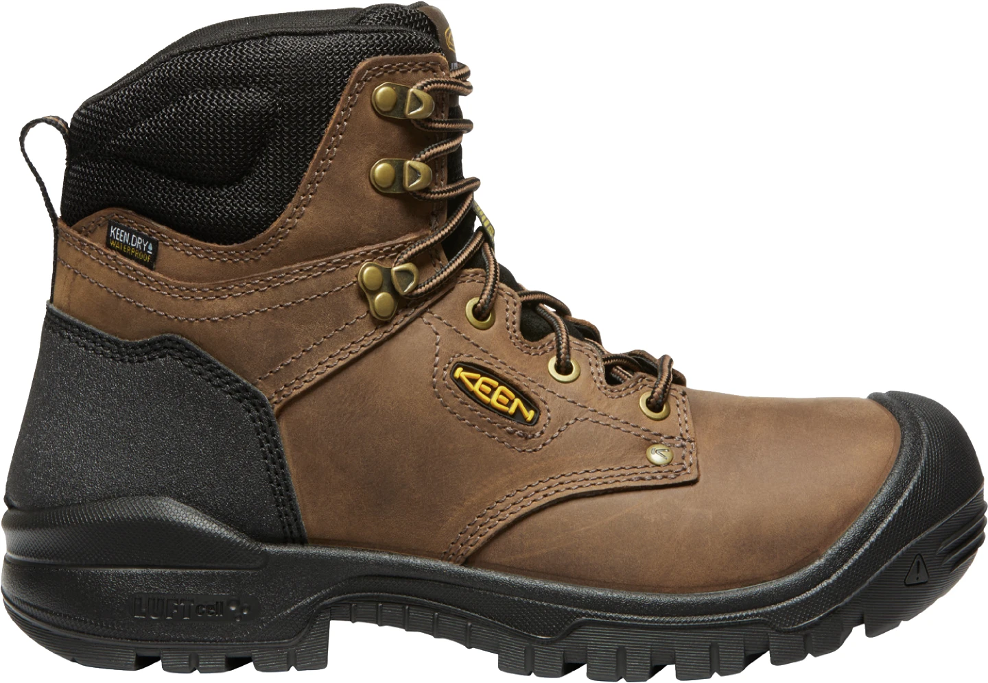 Keen Utility Boots: Men's 1026489 Dark Earth Black Soft Toe 6" Waterproof Independence Boot - Image 2