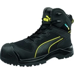 Puma Safety: Men's 632705 200 Black Composite Toe Rock Hd MID EH Slip Resistant Waterproof Work Boot