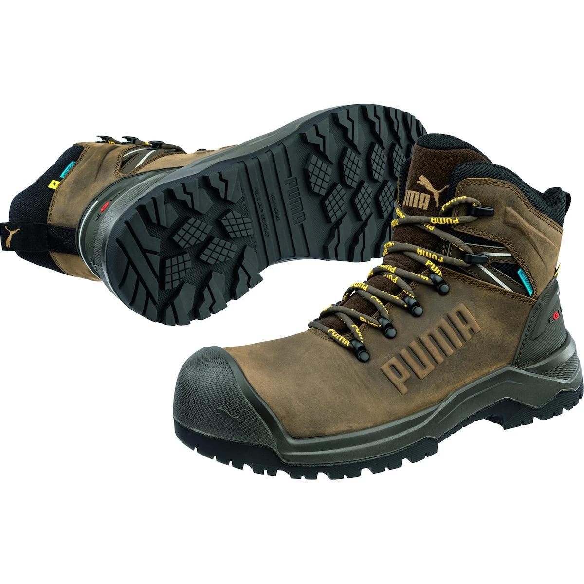 Puma Safety: Men's 632715 400 Brown Composite Toe Iron Hd MID Slip Resistant EH Waterproof Work Boot - Image 4