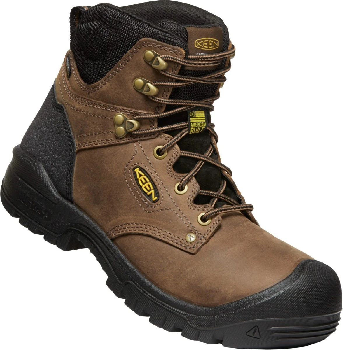 Keen Utility Boots: Men's 1026489 Dark Earth Black Soft Toe 6" Waterproof Independence Boot