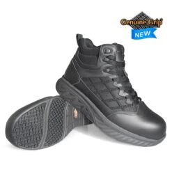 Genuine Grip Boots: Men's 7230 Black Composite Toe Shielder Slip Resistant Side Zip EH Work Boot