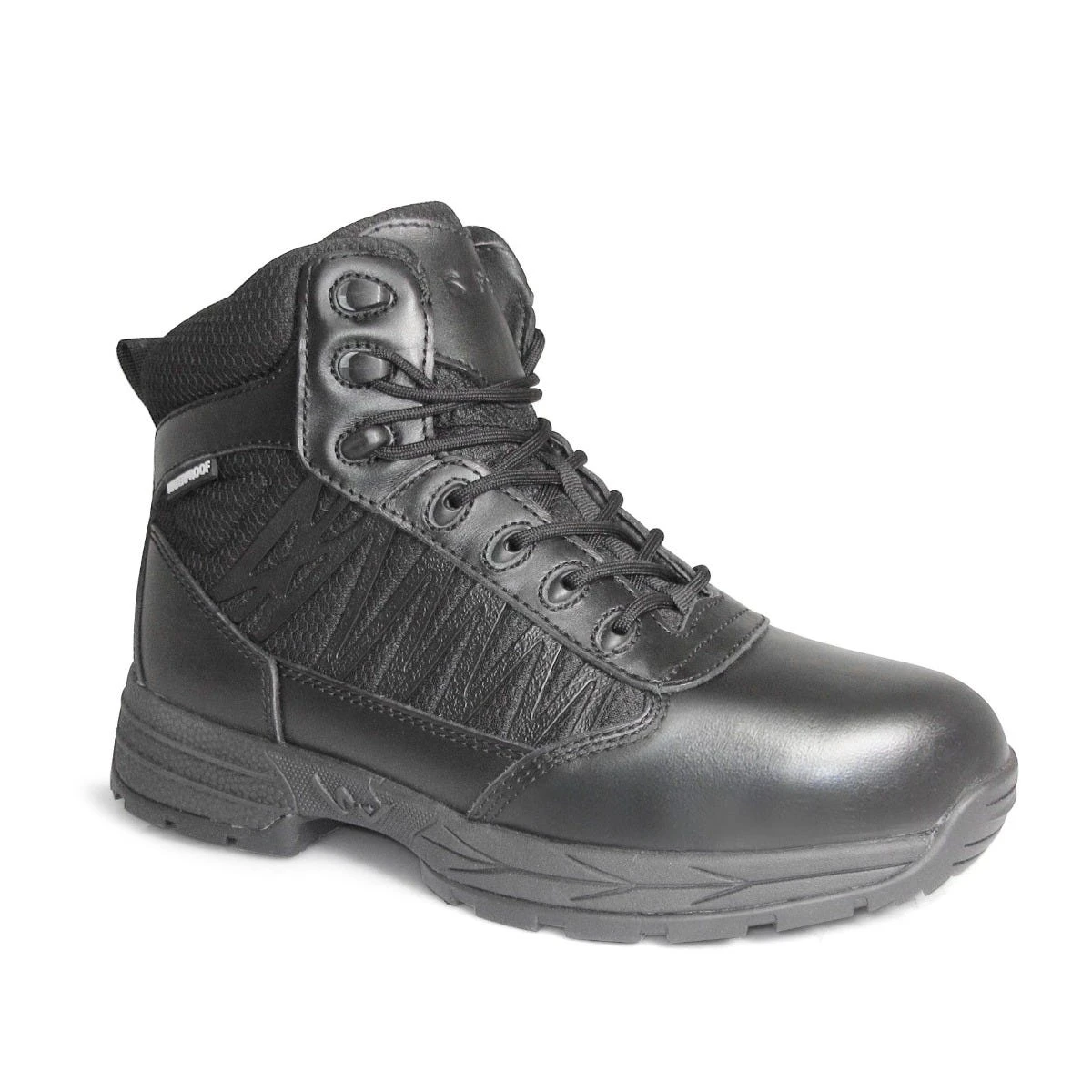 Genuine Grip Boots: Men's 9070 Black Composite Toe Guardian Waterproof Slip Resistant EH Side Zip Work Boot