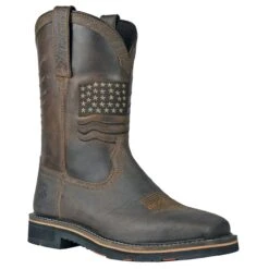 Hoss Boots: Men's 92060 Brown Soft Toe Rushmore Pull On Waterproof Work Boot