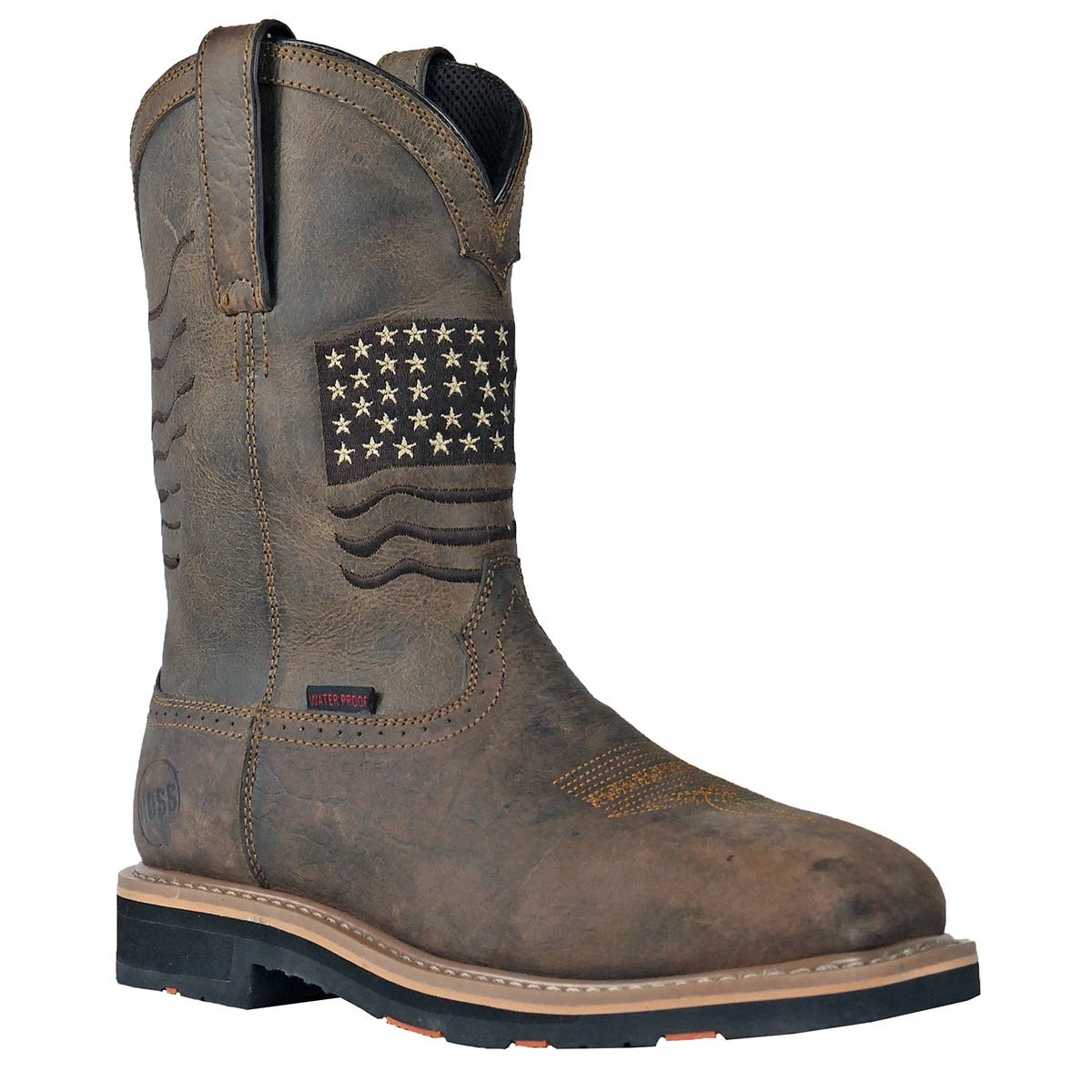 Hoss Boots: Men's 92065 Brown Composite Toe Rushmore Pull On Waterproof Work Boot
