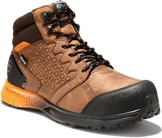 Timberland Pro Boots: Men's A1ZR1 Brown Orange Reaxion Composite Toe Waterproof Hiker