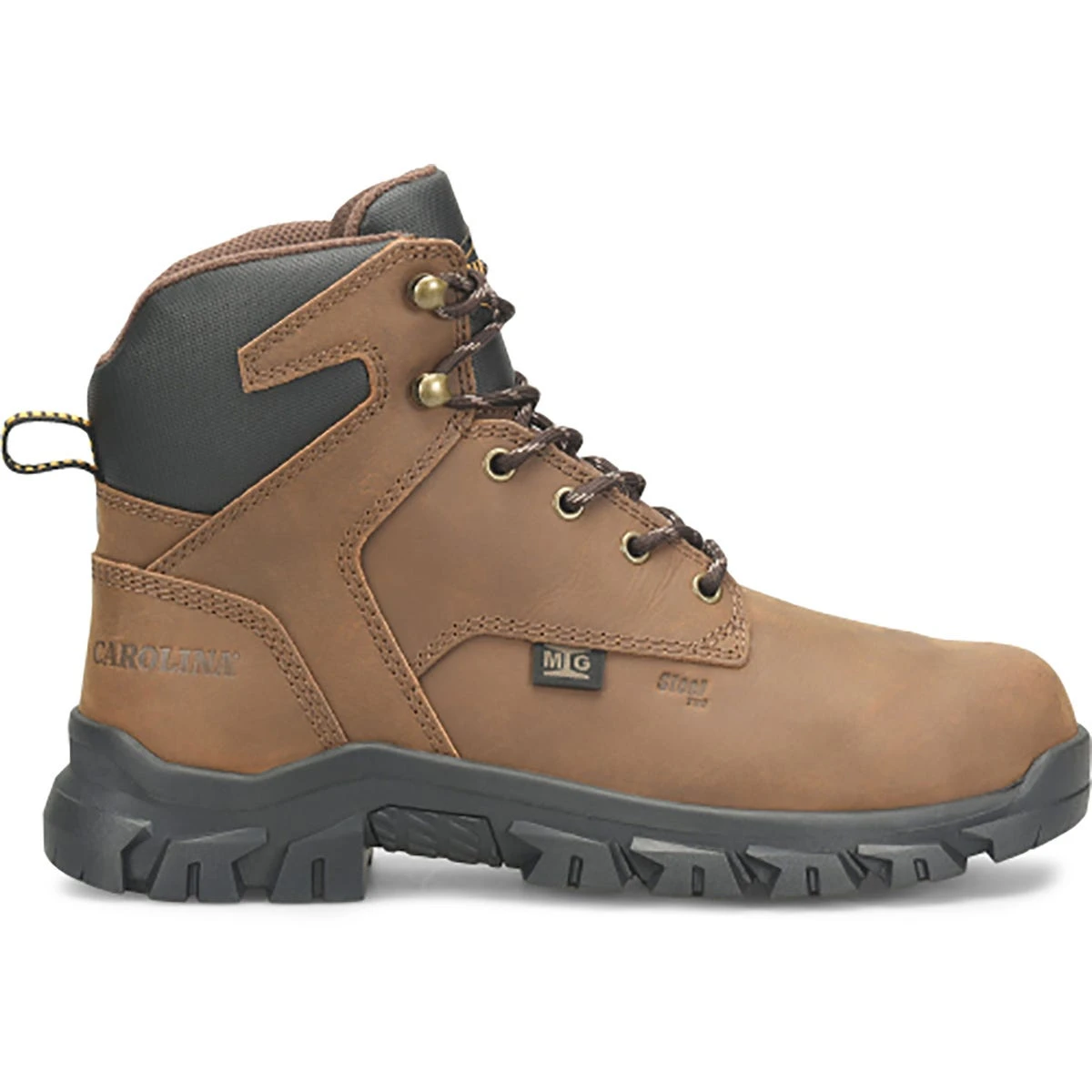 Carolina Boots: Men's CA3594 Brown Steel Toe Internal Met Guard 6" Work Boot - Image 2