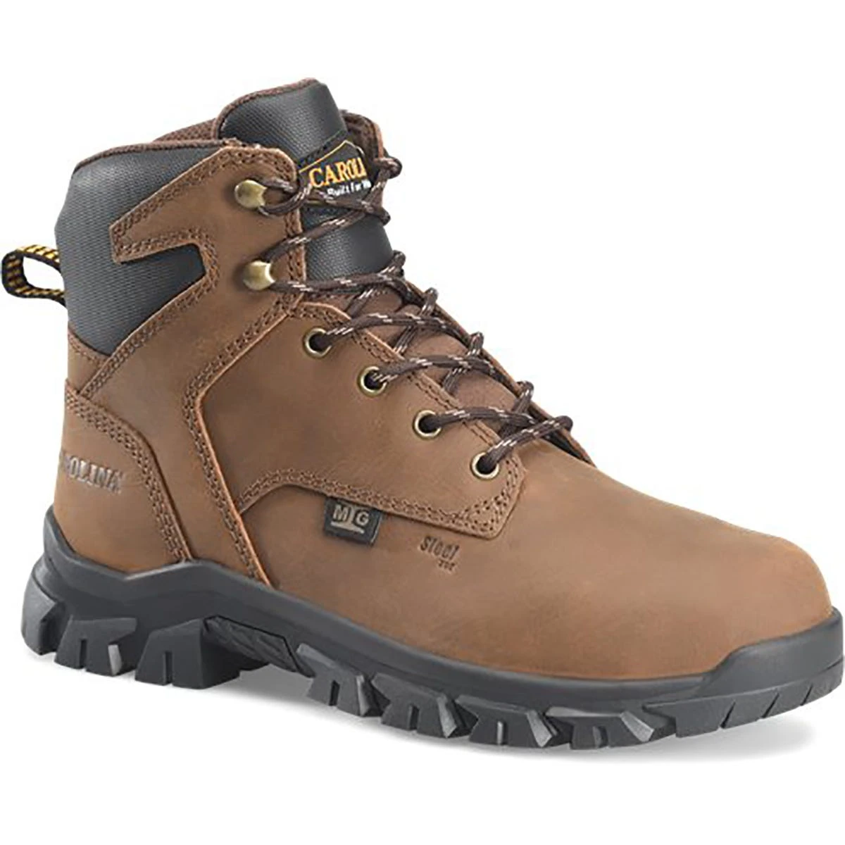 Carolina Boots: Men's CA3594 Brown Steel Toe Internal Met Guard 6" Work Boot