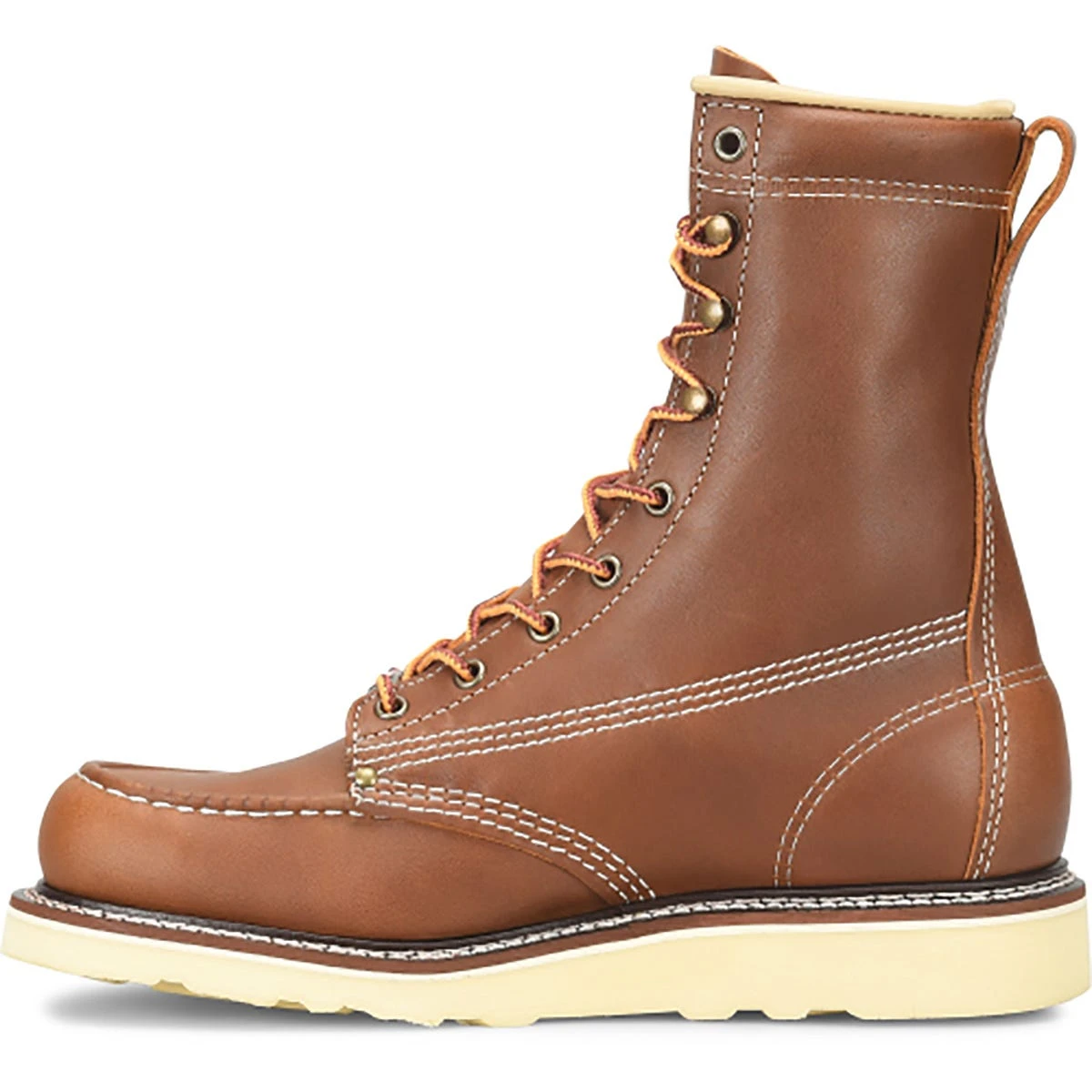 Carolina Boots: Men's CA7002 Brown Soft Toe 8" USA Made AMP Union Built Moc Toe EH Work Boot - Image 3