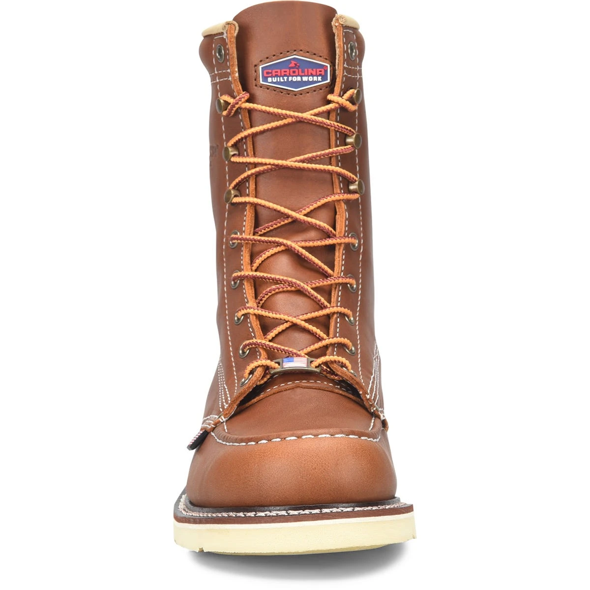 Carolina Boots: Men's CA7002 Brown Soft Toe 8" USA Made AMP Union Built Moc Toe EH Work Boot - Image 4