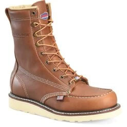 Carolina Boots: Men's CA7002 Brown Soft Toe 8" USA Made AMP Union Built Moc Toe EH Work Boot