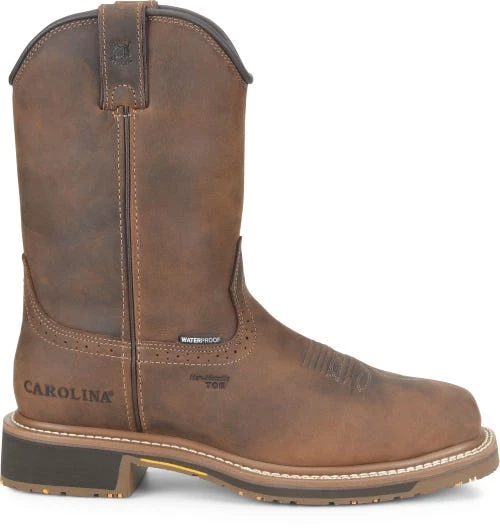 Carolina Boots: Men’s CA8536 Brown Anchor 10” Waterproof Composite Square Toe Roper - Image 2