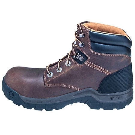 Carhartt Boots: Men's Brown CMF6066 Slip Resistant Leather Work Flex EH Boots - Image 3
