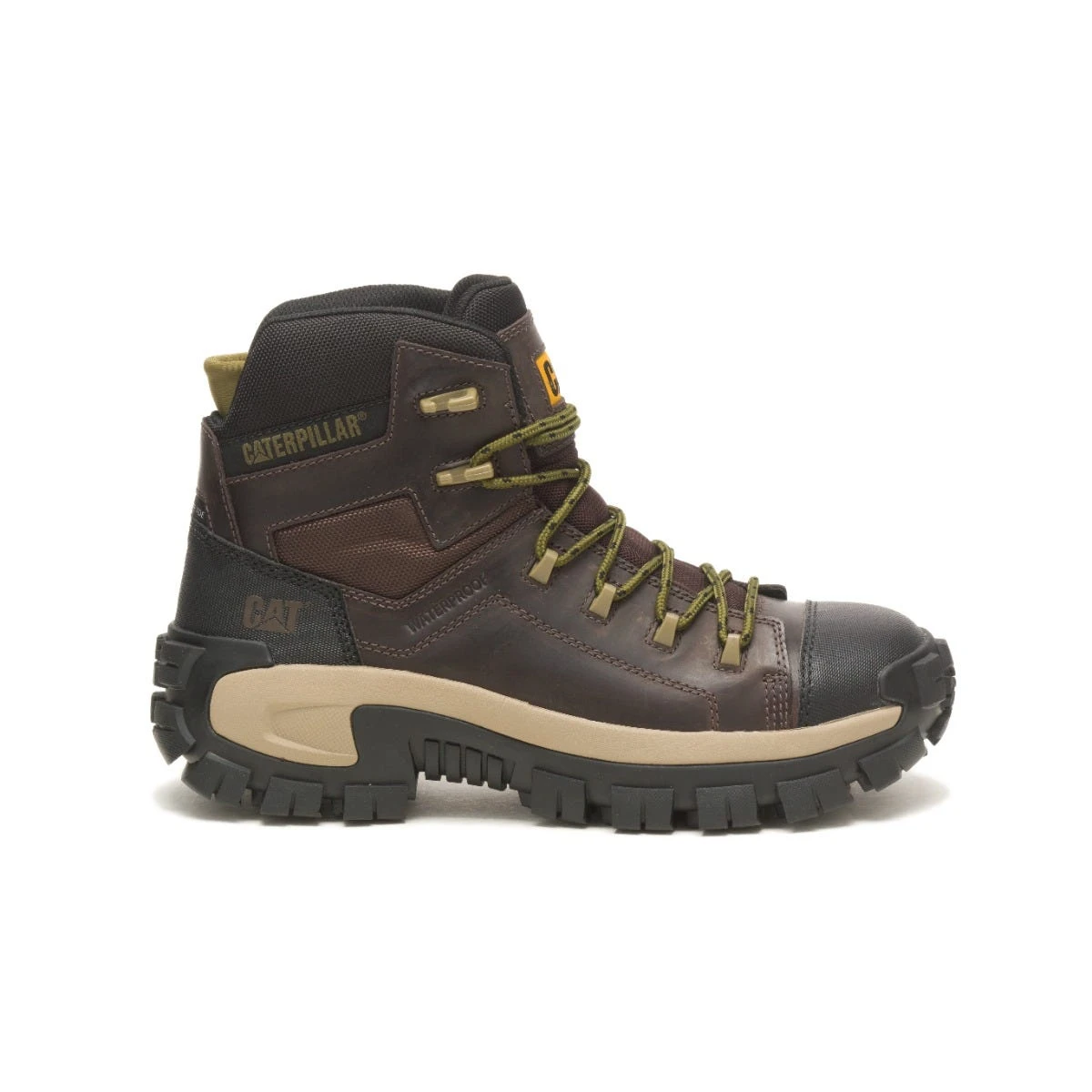 Caterpillar Boots: Men's P91541 Coffee Bean Composite Toe Invader Hiker Waterproof Work Boot - Image 2