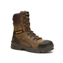 CAT Boots: Men's P91642 Real Brown Steel Toe Accomplice X 8" Waterproof EH Slip Resistant Work Boot