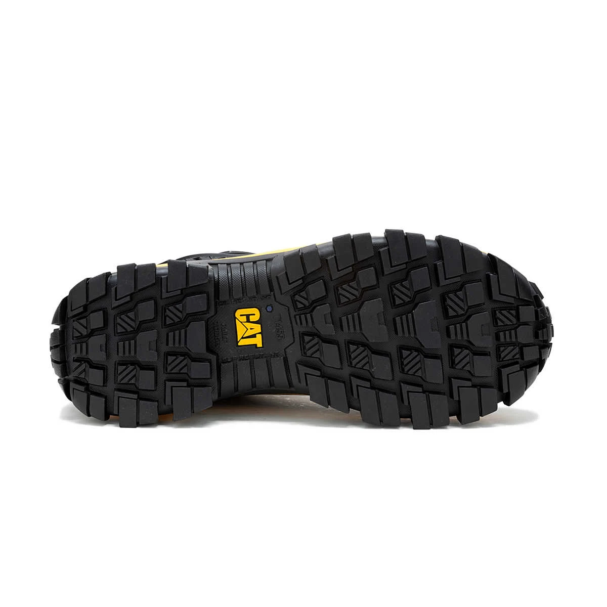 Cat Shoes: Men's P91691 Black Cat Yellow Composite Toe Invader Mecha Work Shoe - Image 7