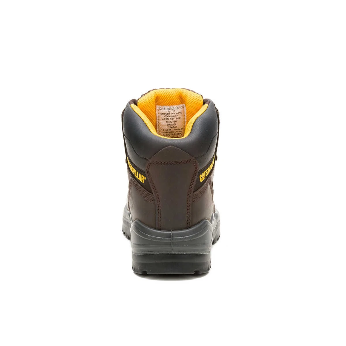 CAT Boots: Men's P91720 Brown Steel Toe Striver Waterproof EH Work Boot - Image 5