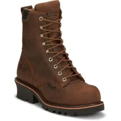 Chippewa Boots: Men's 73236 Heavy Duty Tan Composite Toe Valdor 8" Waterproof Logger Work Boot