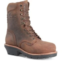 Chippewa Boots: Men's TH1024 Walnut Brown Nano Composite Toe Thunderstruck 9" Insulated Waterproof Logger Work Boot