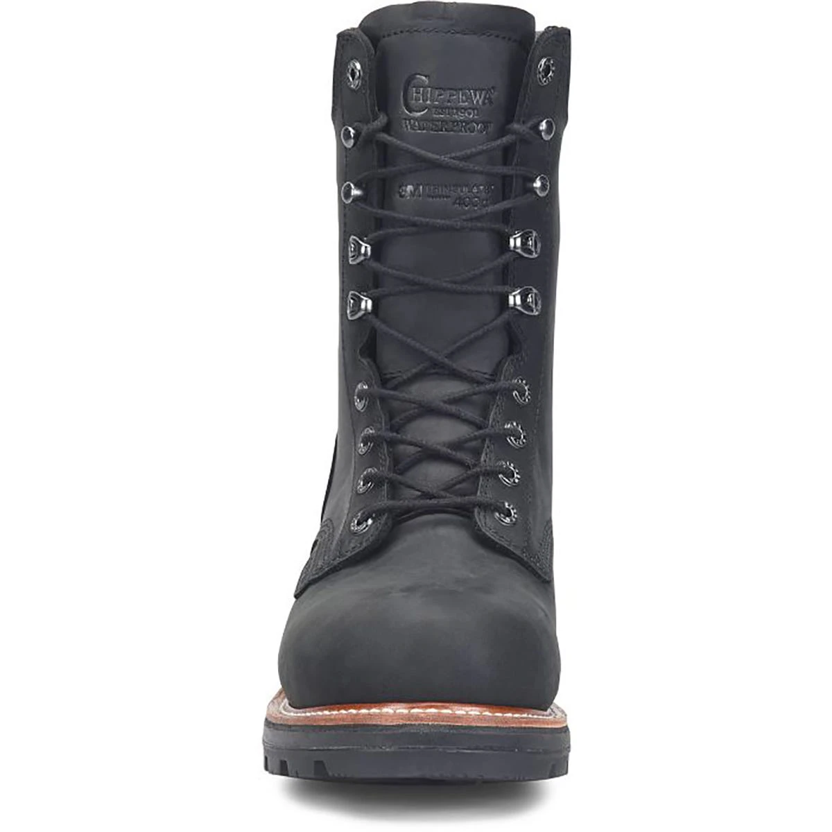 Chippewa Boots: Men's TH1021 Charcoal Black Nano Composite Toe Thunderstruck 9" Insulated Waterproof Logger Work Boot - Image 5