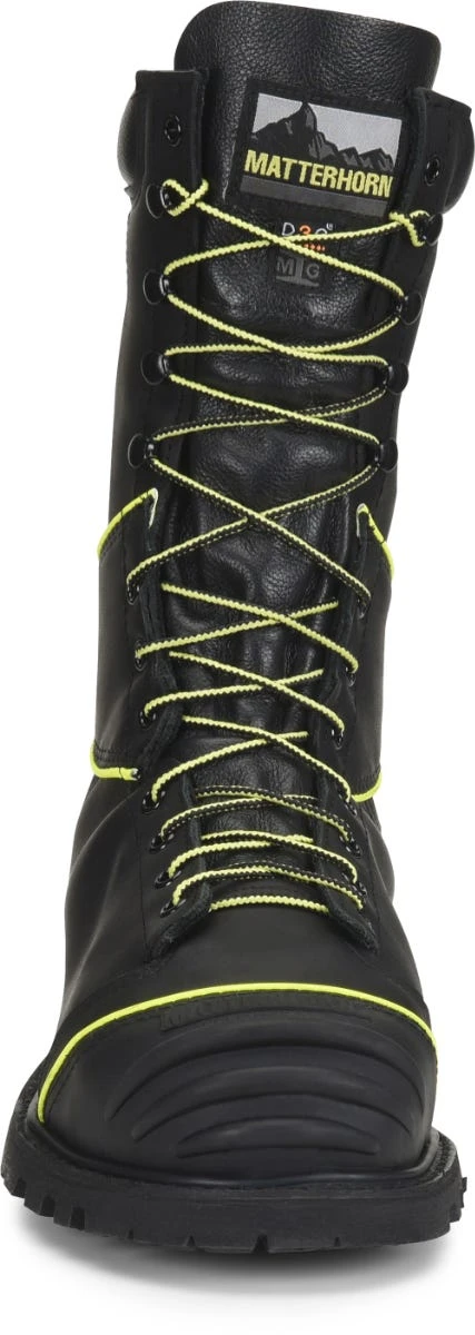 Matterhorn Boots: Men's CV12000 Black Steel Toe 10" Internal Metguard Waterproof Lace To Toe Work Boot - Image 3