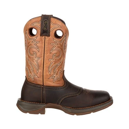 Durango Boots: Men's DB019 Brown Rebel 11 Inch Steel Toe Waterproof Pull On Square Toe Work Boot - Image 3