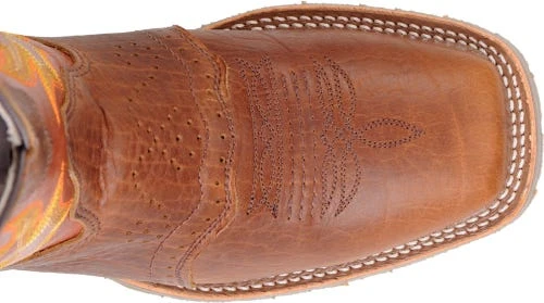 Double H Boots: Men's DH4400 Brown 12" Mickey ICE Roper Domestic Wide Square Toe Cowboy Boot - Image 6