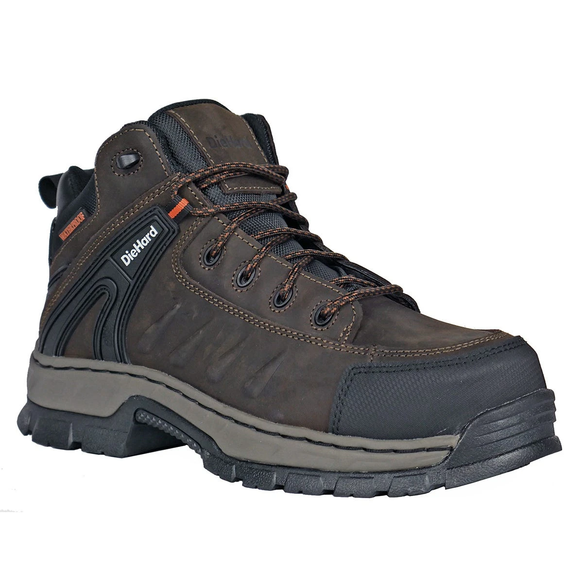 DieHard Boots: Men's DH50200 Brown Composite Toe Squire Waterproof Slip Resistant Work Boot