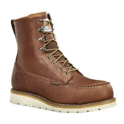 Carhartt Boots: Men's FW8275 Red Brown 8" Moc Toe Waterproof Wedge Boot