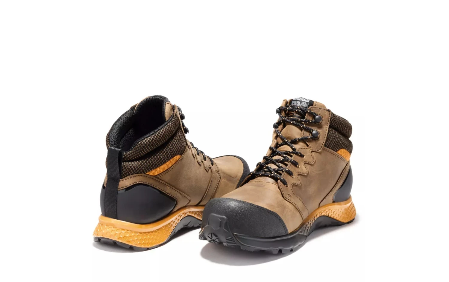 Timberland Pro Boots: Men's A1ZR1 Brown Orange Reaxion Composite Toe Waterproof Hiker - Image 3