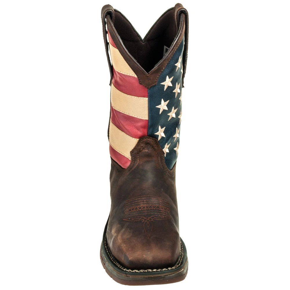 Durango Boots: Men's Steel Toe DB020 American Flag Rebel Cowboy Boots - Image 2