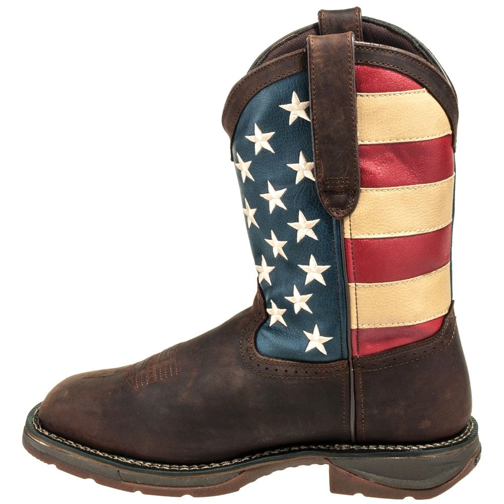 Durango Boots: Men's Steel Toe DB020 American Flag Rebel Cowboy Boots - Image 3