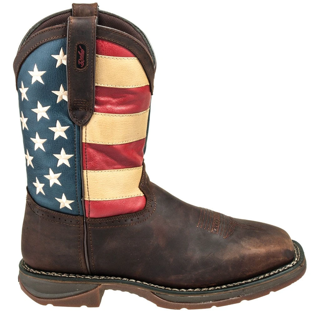 Durango Boots: Men's Steel Toe DB020 American Flag Rebel Cowboy Boots - Image 4