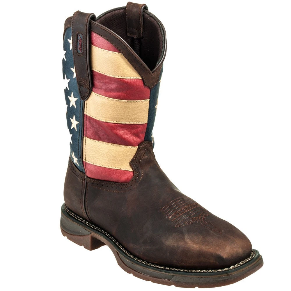 Durango Boots: Men's Steel Toe DB020 American Flag Rebel Cowboy Boots - Image 5