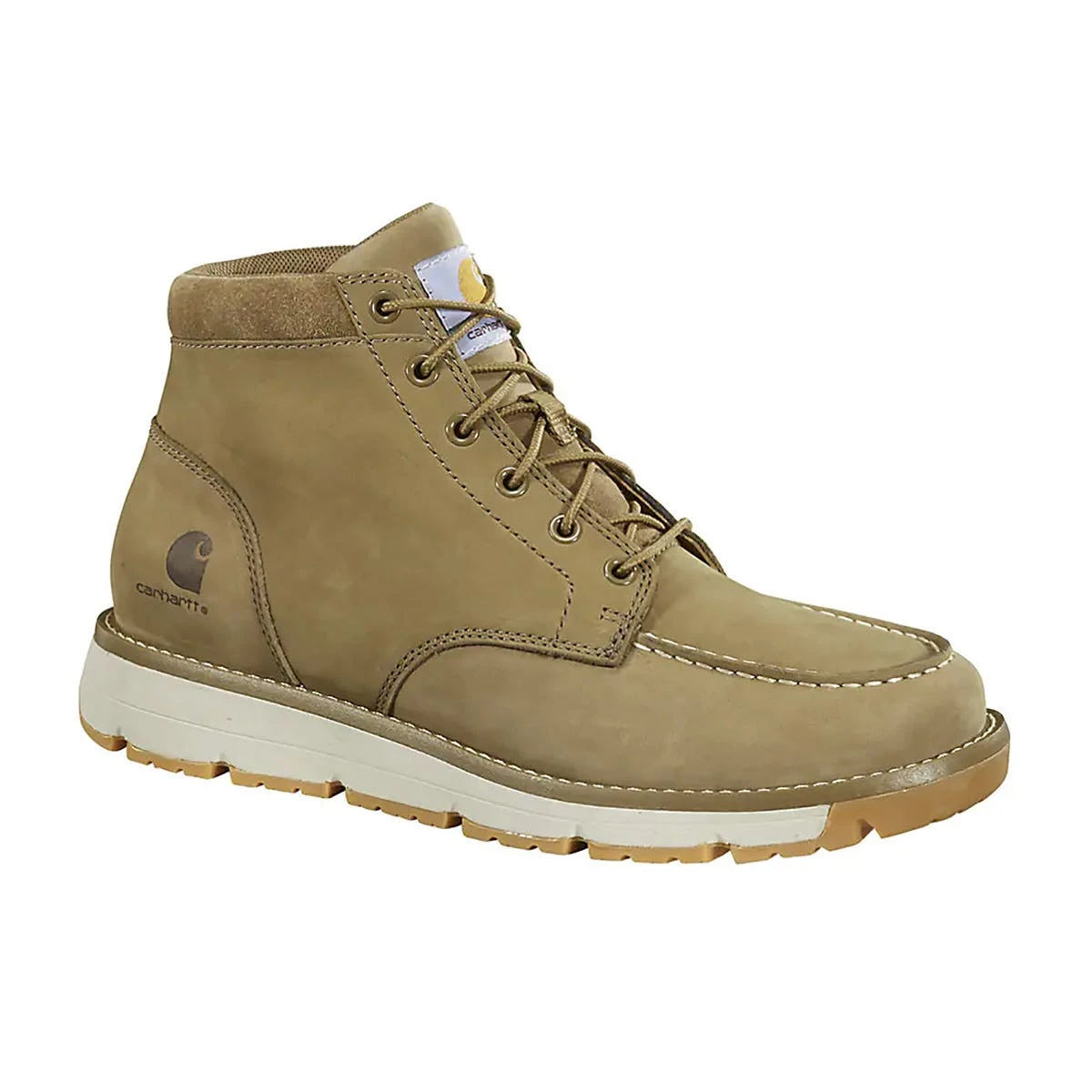 Carhartt Boots: Men's FM5012-M Khaki Soft Toe Millbrook Moc Toe Wedge Work Boot