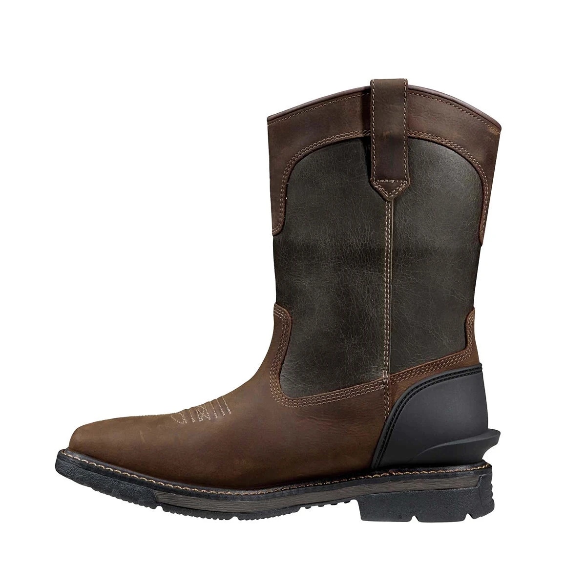 Black Diamond Carhartt Boots: Men's FQ1065-M Brown Burnt Olive Soft Toe Montana Waterproof 11" Square Toe Wellington Work Boot - Image 3