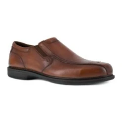 Florsheim Shoes: Men's FS2006 Brown Coronis Steel Toe Slip On Oxford Work Shoe