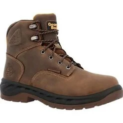 Georgia Boots: Men's GB00522 Brown Alloy Toe 6" Waterproof EH Work Boot