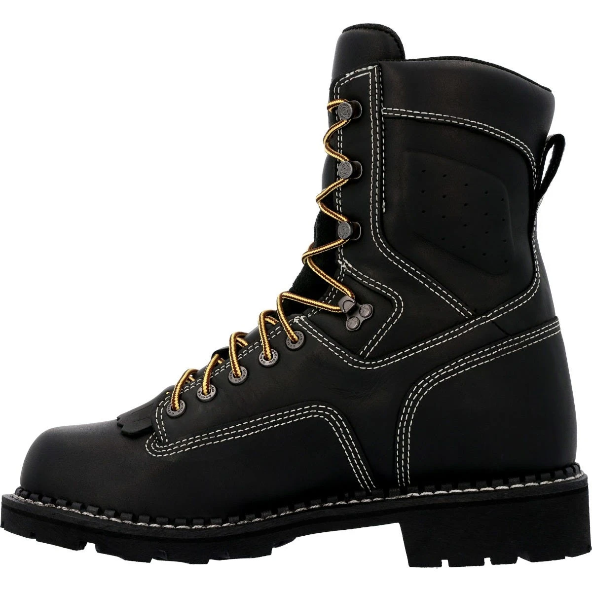 Georgia Boots: Men's GB00603 Black Plain Toe 8" USA Made Logger Waterproof Work Boot - Image 3
