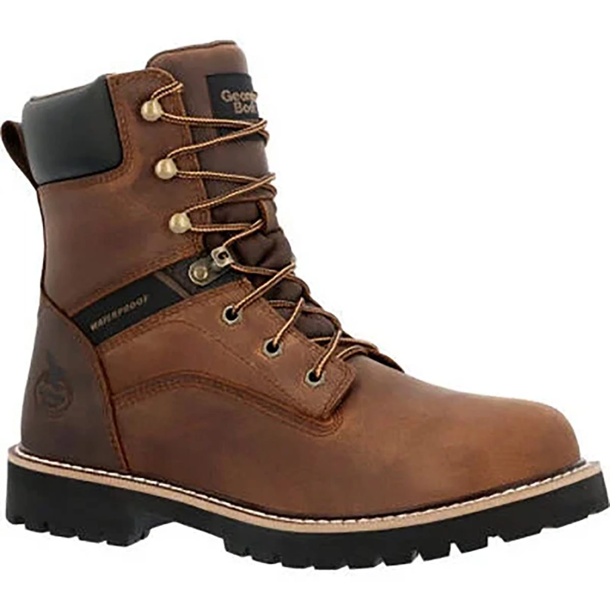 Georgia Boots: Men's GB00637 Brown Soft Toe 8" Core 37 Waterproof EH Work Boot