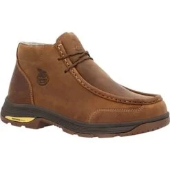 Georgia Boots: Men's GB00647 Brown Alloy Toe Athens SuperLyte Waterproof Wallabe Work Boot
