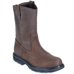 Wolverine Boots: Men's 4707 Brown Steel Toe EH SR Wellington Boots