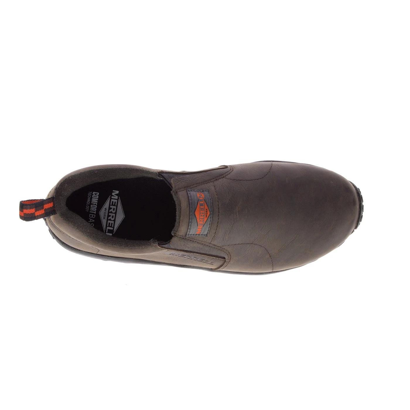 Merrell Shoes: Men's J099323 Brown Jungle Moc Slip Resistant Slip On Work Shoe